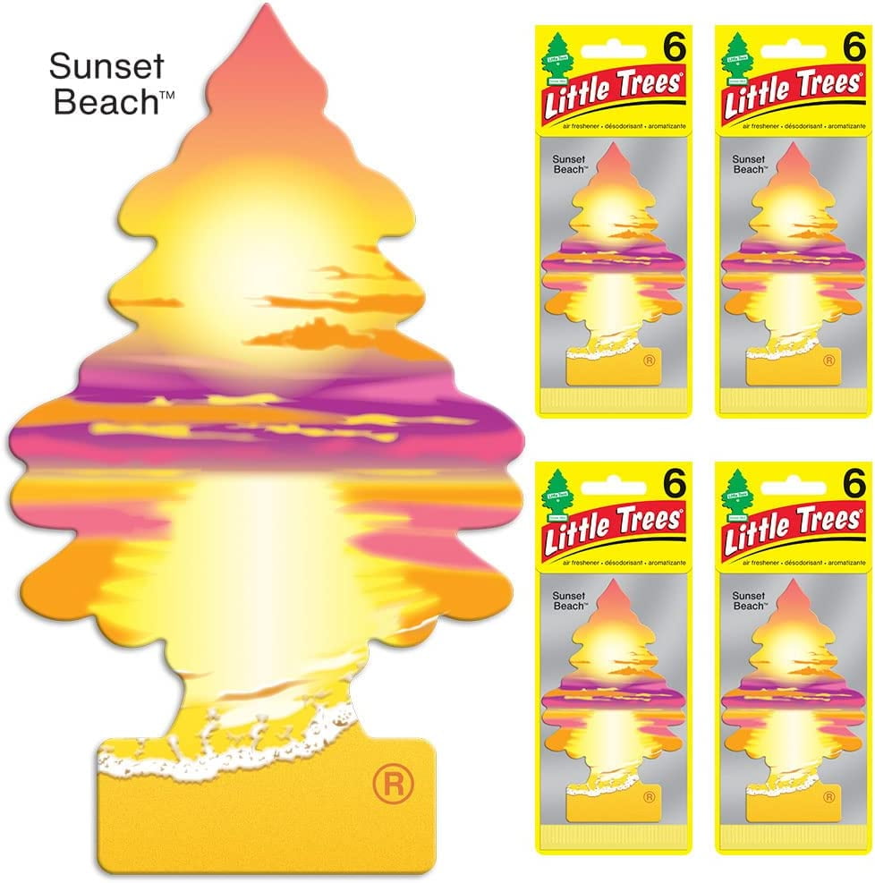 LITTLE Air Fresheners Car Air Freshener. Hanging Tree Provides Long Lasting Scent for Auto or Home. Sunset Beach, 24 Air Fresheners