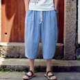 thumbnail image 2 of FRSASU Men Pants Clearance Slim Sports Pants Calf-Length Linen Trousers Baggy Pants Sky Blue XXXXL, 2 of 6