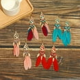 thumbnail image 6 of K-KED Ethnic Feather Earrings Bohemian Tassel Earrings Women's Earhook Beach Vacation-#2043 Gold 2, 6 of 9