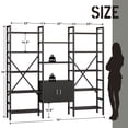 thumbnail image 4 of 70"W x 70"H 5 Tiers Etagere Bookcase with Storage Cabinet, 3-Column Bookshelf with 14 Open Shelves for Living Room Bedroom Home Office Black, 4 of 7