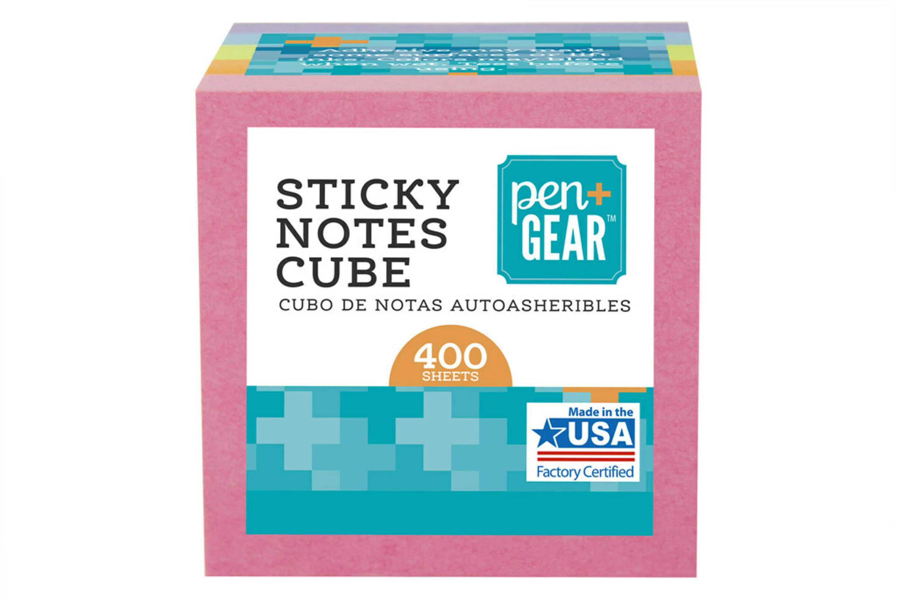 Private Label Pen + Gear Sticky Notes Cube, 1 7/8" x 1 7/8", 400 Sheets, 1 Cube