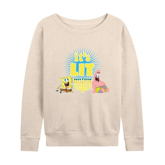 SpongeBob SquarePants - It's Lit Hanukkah - Women's Lightweight French Terry Long Sleeve Shirt