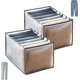 thumbnail image 1 of Organizador de armario para ropa, diseño transparente visible, ahorra espacio, organizador de armario plegable para divisores de cajones lavables (2 piezas), 1 of 1