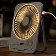thumbnail image 6 of Portable Mini Desk Fan Thin Card Style Usb Powered Personal Fan with Warm Led Light 5 Speed Adjustment for Indoor Outdoor Use Home Car Office Yellow 1 Pack, 6 of 9