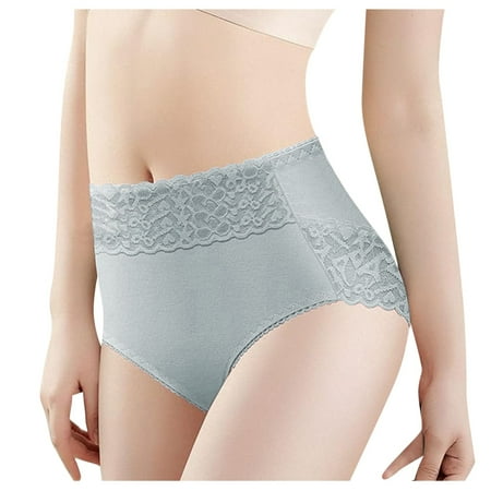 BYHONG Women s Briefs Lace Trim Plus Size Panties Womens Panties Light Blue M