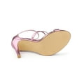 thumbnail image 6 of BLISSFUL STEP Style Women's Shoes Strappy Stiletto Heels Ankle Strap Open Toe Party Dress Sandals Pink 9, 6 of 9