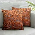 thumbnail image 3 of GOSMITH  Heavy Embossing Throw Pillow Cover, Classis Floral Anaglyph Fabric, Euro Sham, European Throw Pillow Cover, Indoor/Outdoor - (10 Rust), 3 of 5
