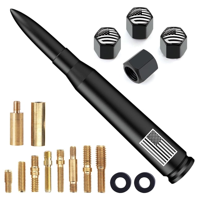 Antena Bullet para coche, camión, bandera americana, para GMC Sierra Chevy