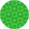 thumbnail image 1 of Ahgly Company Machine Washable Indoor Round Transitional Lime Green Area Rugs, 8' Round, 1 of 7