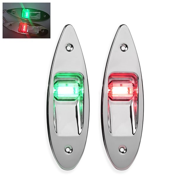 Luz De Navegación Lámpara De Señal De Barco Impermeable De Acero Inoxidable Roja Y Verde Methold VI006925-00