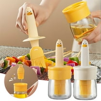 Oil Dispenser with Brush under $5! kkbbma Oil Dispenser Bottle with Brush - 2 IN 1 Glass Olive Oil Storage and Container with Silicone Basting Brush for Kitchen BBQ Grilling Baking and Cooking