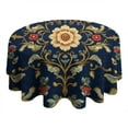 thumbnail image 4 of Pioneer Flower Round Tablecloth 60" X 60",Wrinkle Wipeable Table Cloth for Kitchen Dining Room Picnic Patio Party, 4 of 6
