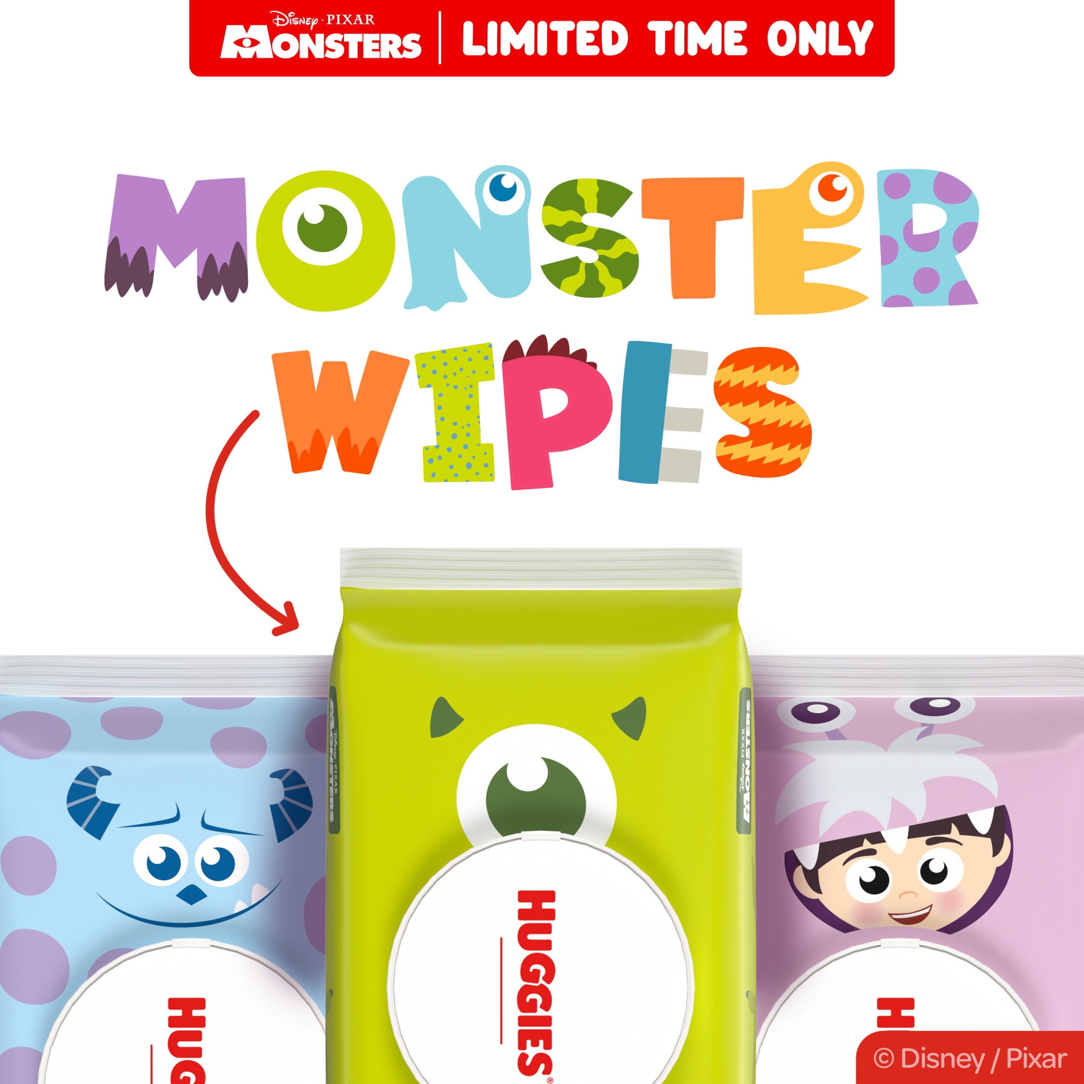 Huggies Natural Care Sensitive Little Monsters Edition Baby Wipes, 10 Pack, 560 Count