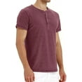 thumbnail image 3 of PPYOUNG Mens Fashion Casual Front Placket Basic Short Sleeve Henley T-Shirts XL, 3 of 5