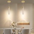 thumbnail image 6 of 2 Pack Gold Minimalist Kitchen Island Pendant Lights Modern Linear Hanging Light Fixture Bubble Acrylic Adjustable 3000K/4500K/6500K, 6 of 7