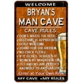 thumbnail image 1 of BRYAN'S Man Cave Rules Rusty Sign Garage Decor 8x12 108120051133, 1 of 1