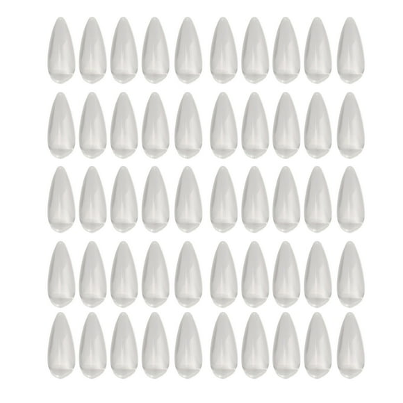 50Pcs Clear Glass Nail Polish Color Card Display Tips DIY Manicure Tool Accessories Pointed Almond Shape