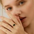 thumbnail image 2 of Gold Emerald Rings Gold Rings for Women Dainty Green Rings Cut Emerald Gemstones CZ Non Tarnish Gold Rings 14K Gold Plated Rings for Women Band Size 6/7/8, 2 of 5
