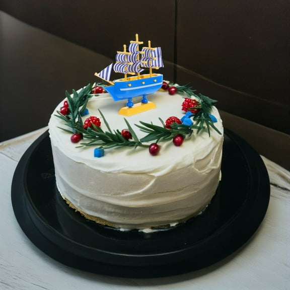 WHAMVOX Mediterranean Graduation Cake Toppers Sailboat Cake Decorations for Baking for Weddings Birthdays Graduation Celebrations