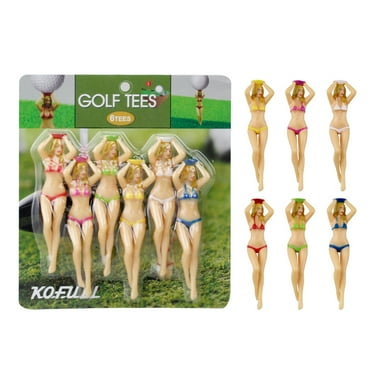 KOFULL Colored Golf Tees, 3 inch Golf Practice Novelty Tees Gifts for Golfer Fun Gift 6 Pcs