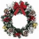 thumbnail image 2 of Christmas Door Wreath, 30cm Christmas Wreaths for Front Door, Christmas Decoration Door Wreath With Bow, Bell, Pine Cone (White+Green), 2 of 5