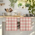 thumbnail image 4 of Yellow Buffalo Plaid Kitchen Towels Set of 3, Red Lines Grid Pattern Vintage Absorbent Dish Towels for Kitchen, Microfiber Hand Towel, Quick Drying Tea Towel for Cleaning Decorative Dishcloths, 4 of 7