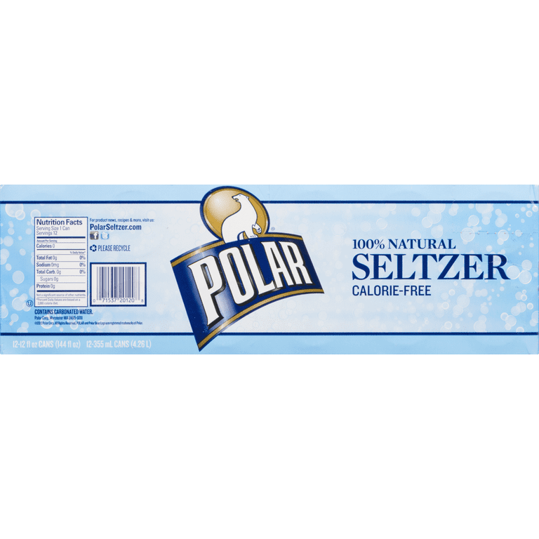 Polar Seltzer Water Original, 12 Fl Oz Cans, 12 Pack, 58 OFF