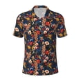 thumbnail image 2 of Daiia Vintage Floral Pattern Men’s Polo Shirts,Solid Deck Shirt,Classic Fit, Breathable Cotton Polo for Casual and Sport Wear-Medium, 2 of 7