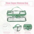 thumbnail image 4 of Unique Bargains 2pcs Clear Makeup Bags Waterproof Cosmetic Bags for Travel Zipper Makeup Pouch for Women Green, 4 of 7