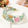 thumbnail image 6 of ievspot 1 Pcs  Mesh Yarn Wide Headband ,Retro Embroidery Flower Pattern Hair Hoop Soft Elastic Headband Hair Accessory, 6 of 8