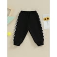 thumbnail image 3 of Toddler Baby Boy Sweatpants Checkerboard Patchwork Elastic Jogger Pants Casual Trousers, 3 of 7