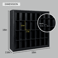 thumbnail image 5 of ILOT Shot Glass Display Cabinet Solid Wood - Large Display Case for Collectibles | Man Cave Accessories | UV Protection Acrylic Door | Wall Mounted Black Shadow Box | 28 Divided Slots (18 x 16 Black), 5 of 6