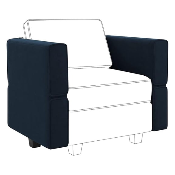 Modular Sofa Armrest Backrest Module for Modular Sectional Sofa Couch Side Armrest, Backrest Blue