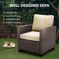 thumbnail image 3 of SUNVIVI Outdoor Patio Furniture Set, All-Weather Rattan Wicker Sectional Sofa Set with Glass Table, Outdoor Conversation Set for Balcony Backyard Porch, 3 of 9