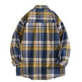 thumbnail image 4 of Shirt Long Sleeve Men Men's Flannel Shirts Long Sleeve Plaid Shirt Jacket Button Down Warm Casual Heavyweight Cotton Fleece Shirt, 4 of 9