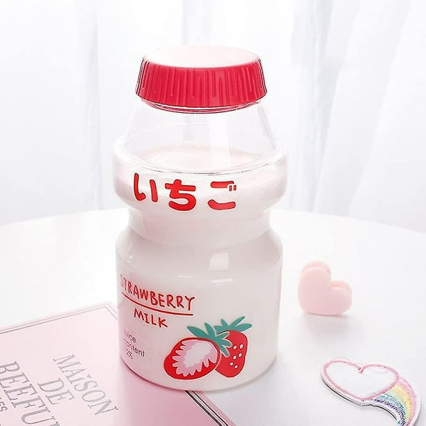Botella de agua de plástico TANGJMXG forma de Yakult Leche kawaii