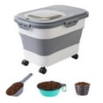 thumbnail image 1 of CHOK 30 Lbs Rice Storage Container/20 Lbs Pet Food Storage Container  Foldable Pet Food Storage Bin with Visible Lids Locking Seal & Bowl Apply for the Storage of Grains Pet food Gray, 1 of 14