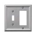 thumbnail image 1 of Amerelle Plaque Murale 149TRBN Chelsea 1 Toggle & 1 Rocker-GFCI Nickel Brossé, 1 of 3