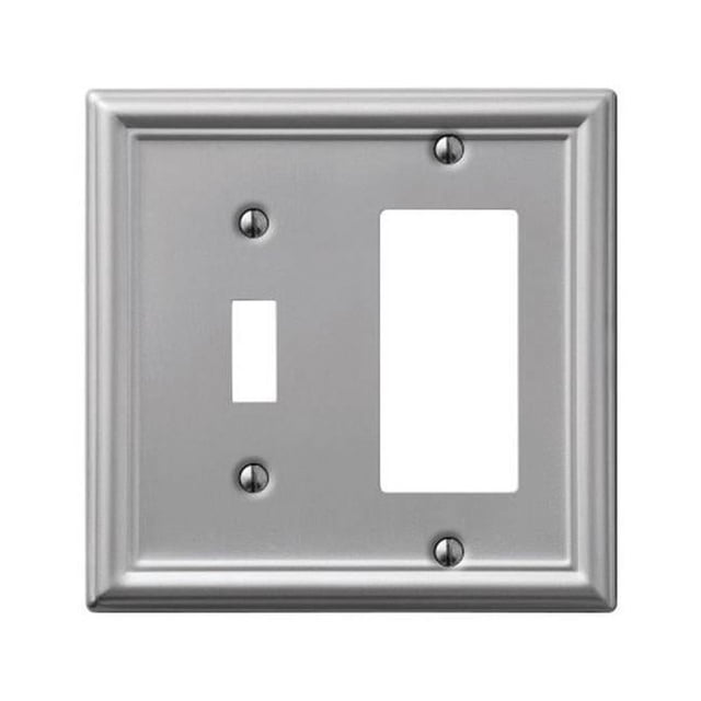 Amerelle Plaque Murale 149TRBN Chelsea 1 Toggle & 1 Rocker-GFCI Nickel Brossé