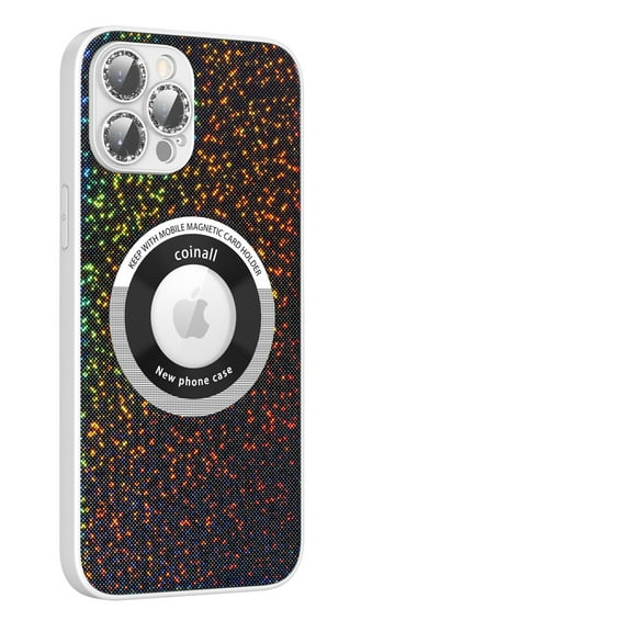 Jiahe Cover for iPhone 11, Compatible with MagSafe Case,Slim Shockproof Silicone Bling Glitter Full Cover Lens Protection Hard PC Case Cover, black