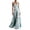 Sky Blue, variant on Womens Maxi Dresses Flowy Ruched Floral Print Boho Dress Wrap V Neck Sleeveless Sundress Elegant Formal Party Wedding Guest Dresses Beach Vacation Outfit