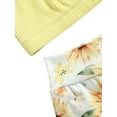 thumbnail image 6 of Bagilaanoe 3pcs Newborn Baby Girl Long Pants Set Tied Straps Tank Tops + Floral/Rainbow Print Flared Trousers+ Headband 3M 6M 12M 18M Infant Casual Outfits, 6 of 7