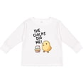 thumbnail image 3 of Inktastic The Chicks Dig Me Easter Baby Chick with Basket and Eggs Boys or Girls Long Sleeve Toddler T-Shirt, 3 of 5