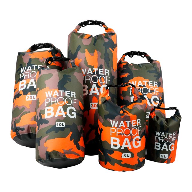 Almencla 6Pcs Waterproof Dry Bag Backpack Dry Storage Bag for Kayaking Boating Hiking orange