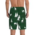 thumbnail image 4 of Lsque Christmas tree green plaid Mens Sleep Pajama Shorts,Short Pajama Pants, Cotton Ultra-Soft Knit-3X-Large, 4 of 9