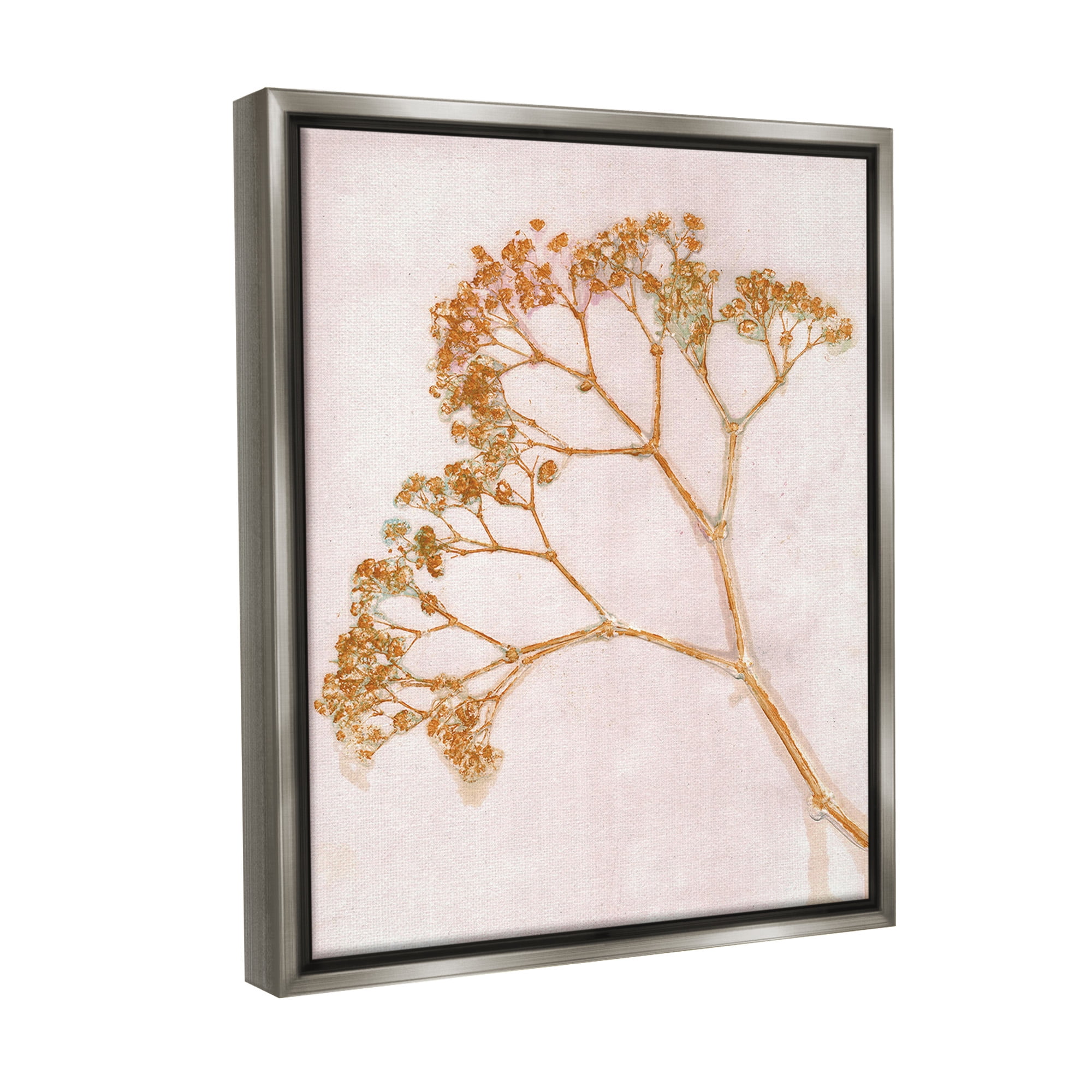 Stupell Industries Cottage Botanical Branches Botanical & Floral Painting Gray Floater Framed Canvas Art Print Wall Art, 25 x 31