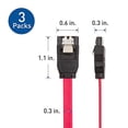 thumbnail image 3 of Cable Matters 3-Pack Straight SATA III 6.0 Gbps SATA Cable (SATA 3 Cable) Red - 18 Inches, 3 of 3