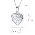 thumbnail image 5 of Bling Jewelry Womens Vintage Style Heart Shaped Locket Pendant Necklace Holds Photos Silver, 5 of 6