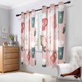 thumbnail image 2 of Yayeee Window Curtains Light Filtering 63"x42" Grommet Panel Pair Home Living Room Decor, Pink Christmas Cups, 2 of 7