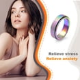 thumbnail image 3 of Spinner Ring Stainless Steel Rotatable Fidget Jewelry Anxiety Anti-stress Spinner Anti-stress Party Gift for Men Women, Size 7, 3 of 7